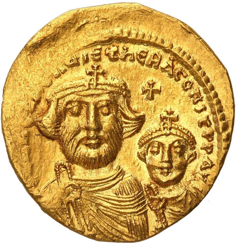 Bizancjum, Heraclius i Heraclius Constantin 610-641,AV - solidus, Konstantynopol